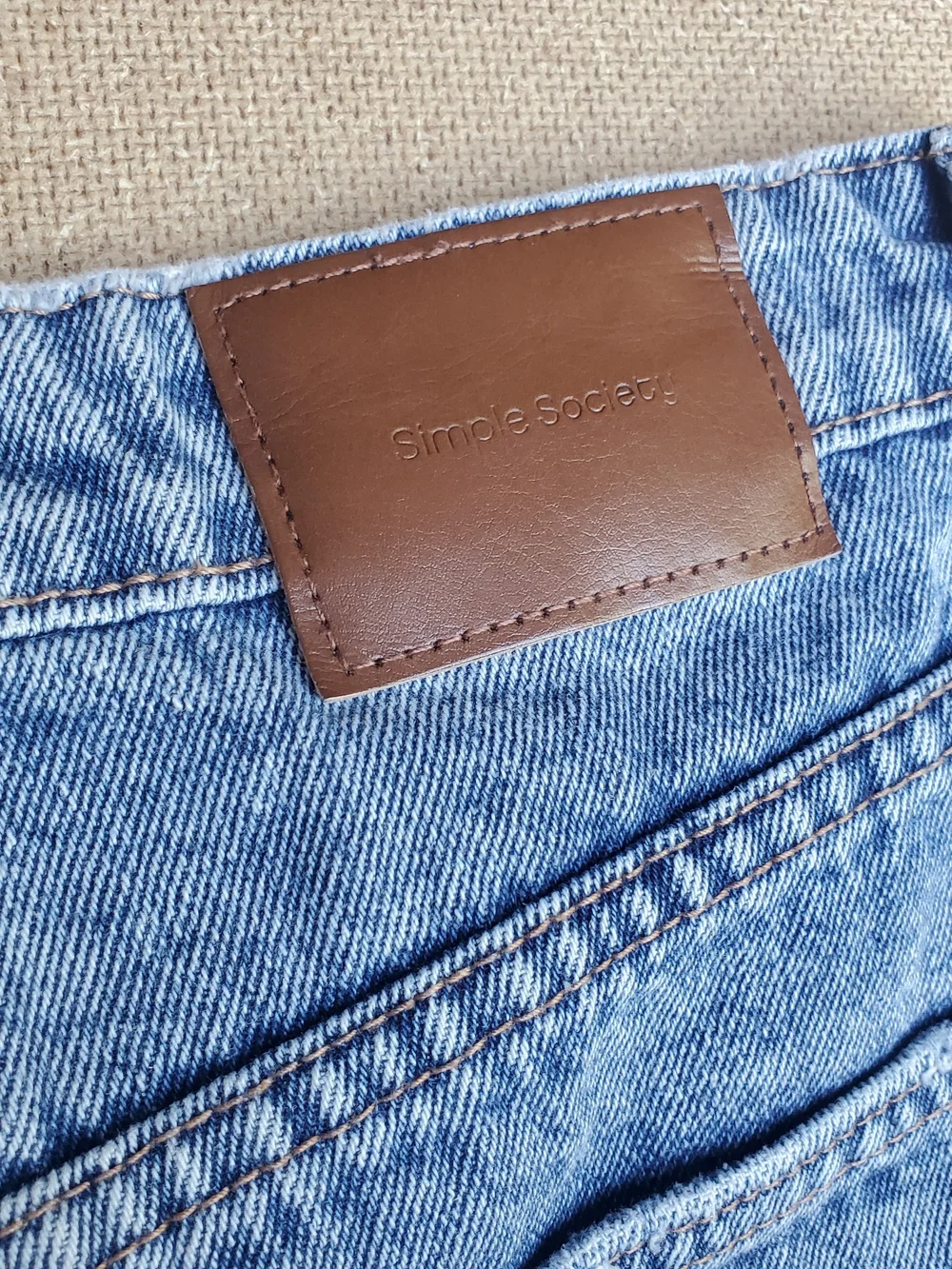 Society Vintage Wash Blue Denim Shorts